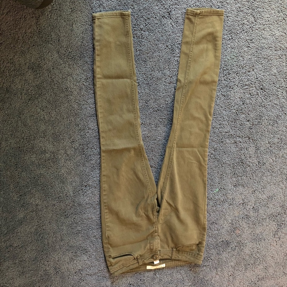 Olive skinny jeans